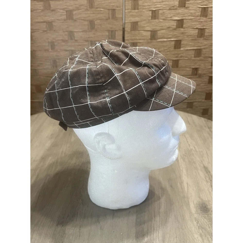 Harley Davidson Vintage Women's Gray Plaid Biker Hat Adjustable Belt-style‎ Back